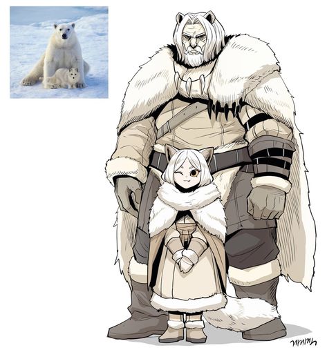 Bear Character Design, Hybrid Art, Arctic Fox, Fantasy Creatures Art, Creature Concept Art, Bear Art, Animation Design, Know Your Meme, Dnd Characters