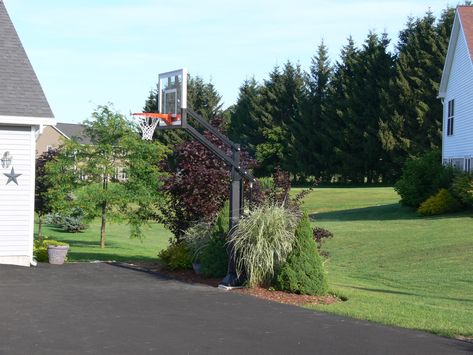 Basketball Hoop Driveway Front Yards, Basketball Goal Driveway, Basketball Hoop Driveway, Blacktop Driveway, Basketball Court Backyard, Backyard Basketball, Basketball Goal, Hoops Basketball, Portable Basketball Hoop