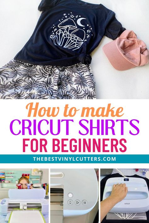 How To Make Cricut Shirts For Beginners Make Shirts With Cricut, Shirts With Cricut, Tshirt Printing Business, Cricut Shirts, Heat Press Transfers, Heat Press Vinyl, Vinyl Shirts, Cricut Machine, Cricut Tutorials