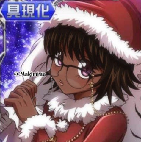 Black Anime Christmas Pfp, Black Shizuku, Christmas Pfps Anime, Christmas Pfp Matching, Shizuku Hxh, Shizuku Pfp, Poc Icons, Poc Pfps, Poc Pfp