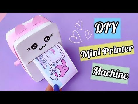 Buku Diy, Diy Crafts Bookmarks, Kawaii Crafts, Paper Craft Videos, Sticker Printer, Kawaii Diy, Mini Printer, Cool Paper Crafts, Easy Paper Crafts Diy