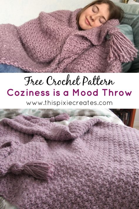 Hygge Yarn Crochet Blanket, Hygge Crochet Blanket Pattern, Fluffy Yarn Crochet Patterns Free, Chunky Throw Blanket Crochet Pattern, Hygge Crochet Patterns Free, Fluffy Yarn Blanket Crochet, Crochet Hygge Blanket, Roving Yarn Crochet Patterns, Hygge Yarn Crochet Patterns Free