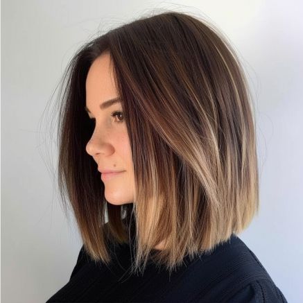 Angled Collarbone Bob, Short Bob Brown Hair With Highlights, Textured Bob Long, Short Angled Haircut, Lob Haircut Fine Hair Brunette, Long Bob Highlights Brunette, Brunette Lob With Highlights, Shoulder Length Angled Bob, Shoulder Bob Hairstyles