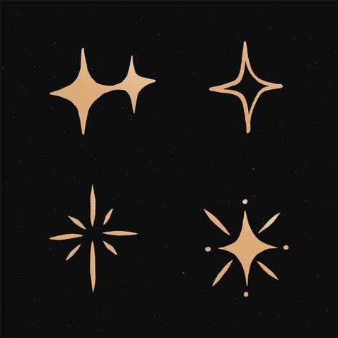 Space Stars Illustration, Magical Graphic Design, Celestial Graphics, Gold Sparkle Background, Adventure Drawing, Celestial Illustration, Illustration Elements, Space Doodles, Star Vector