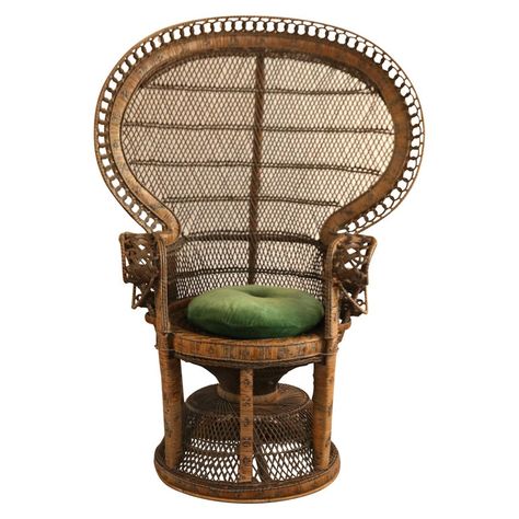 With a Knack for Grand Entrances, These Designers Create Spaces You Won’t Want to Leave - 1stDibs Introspective Style Ibiza, High Back Armchair, Boho Chair, Jungle Room, Ibiza Style, Peacock Chair, Throne Chair, Quince Ideas, High Priestess