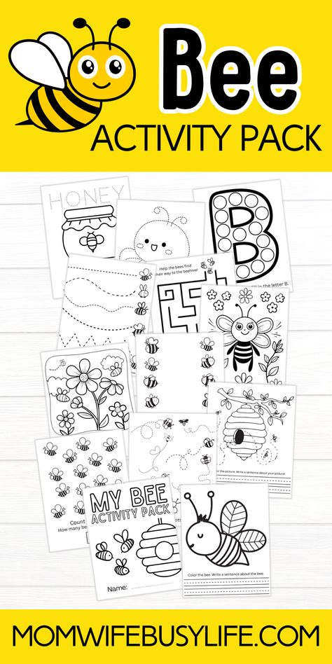 Keep your little ones entertained and learning with a delightful Bee Activity Pack printable! Perfect for springtime fun, these engaging worksheets cover everything from counting bees to tracing letters, providing plenty of educational entertainment for children preschool through 2nd grade. Download now and let the learning buzz begin! 🌼 #BeeActivities #SpringPrintables #KidsLearning Bee Activity, Printable Worksheets For Kids, Bee Activities, Bee Printables, Rainy Day Crafts, Kids Worksheets Printables, Educational Activities For Kids, Creepy Crawlies, Educational Worksheets