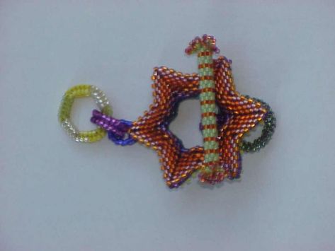 Beaded Clasp, Beads Stitch, Beaded Toggle Clasp, Bead Loom Kits, Loom Jewelry, Beadwork Designs, Stitch Tutorial, Beading Techniques, Bead Weaving Patterns