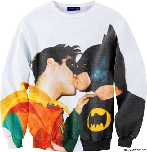 sweater Batman Love, Kiss Print, European Men, Nerd Fashion, Cartoon 3d, Batman Robin, Drop Dead, Couple Cartoon, Print Sweatshirt