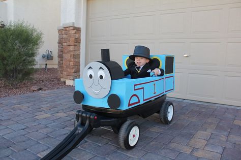 Train Parade Float, Thomas The Train Costume, Stroller Costume, Train Wagon, Birthday Party Details, Train Costume, Thomas The Train Birthday, Thomas Birthday Parties, Toddler Boy Halloween Costumes