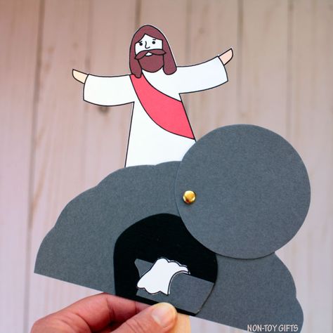 He Is Risen Craft - Easter Craft For Sunday School He Is Risen Craft, Easter Story Crafts, Easter Religious Crafts, Palm Sunday Crafts, Christian Ideas, Easter Sunday School, Craft Easter, Non Toy Gifts, Religious Crafts