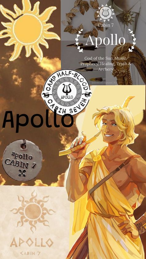 #apollo #cabin7 The God Apollo, Apollo Lockscreen, Apollo Shrine, Apollo Fanart, Apollo And Hyacinth, Apollo Percy Jackson, Apollo Aesthetic, God Aesthetic, Apollo Cabin