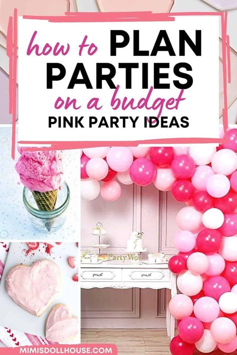 Pink Themed Party Food and Decor Pinkalicious + Perfect Pink Party Ideas. I'm sharing some pretty party ideas today for your pretty pink parties. If you have a girly girl or are planning a pretty pink baby shower...you will love these fun and festive pink party decorations and food ideas! Pink And White Slumber Party, Party In Pink Ideas, Pink Birthday Party For Women, Pink Party Favor Ideas, Pink Backyard Birthday Party, Pretty In Pink Party Ideas, Pink Party Food Table, Pink Out Birthday Party Ideas, Pink Party Theme Decoration