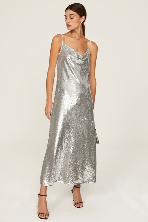 Rent Hadley Sequin Dress by AllSaints for $50 - $92 only at Rent the Runway. Bride Rehearsal Dinner Dress, Silver Short Dress, Rehersal Dinner Dresses, Dinner Dresses, Bling Dress, Liquid Silver, Rehearsal Dinner Dresses, Rent The Runway, Dinner Dress