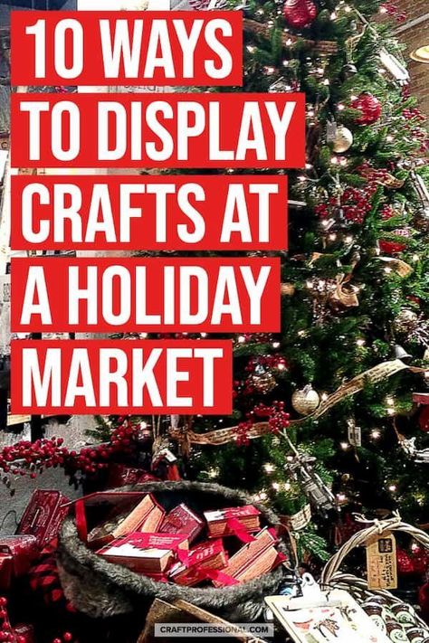 Craft Show Booth Display Ideas How To Build, Christmas Wreath Display Ideas, Christmas Bazarre Ideas, Christmas Craft Display Ideas, Crafts For Christmas Bazaar, Selling Ornaments Display, Ways To Display Ornaments At A Craft Show, Indoor Craft Booth Displays Christmas, Wreath Display For Craft Show Ideas