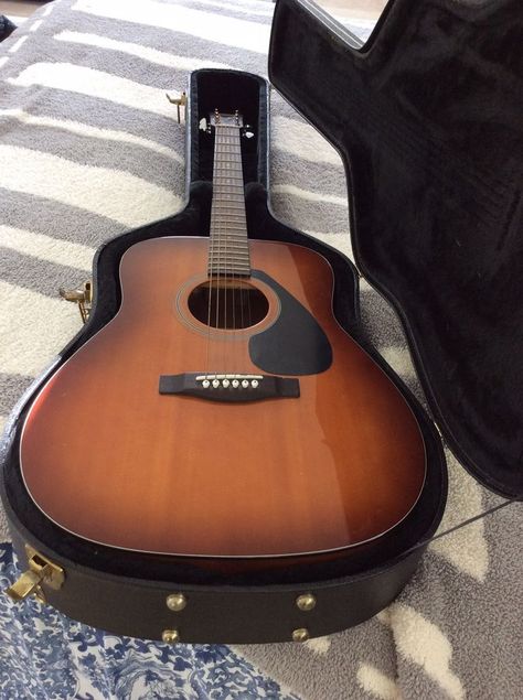 Yamaha FG-413S SDB acoustic guitar with case and stand  #Yamaha Acoustic Guitar For Sale, Yamaha Guitar, Home Music Studio, Home Studio Music, Studio Gear, Guitars For Sale, Acoustic Guitars, Upgrade Your Home, Music Studio