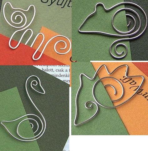 Bookmarks ,a good ideas.: Wire Bookmarks, Wire Ornaments, Convention Gifts, Bijoux Fil Aluminium, Diy Bookmarks, Good Ideas, Book Markers, Diy Wire Jewelry, Wire Sculpture