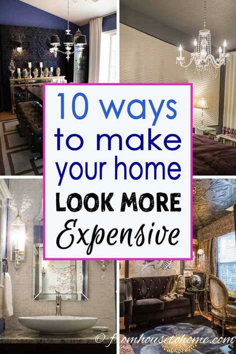 Great home decor ideas for making your house look more expensive without spending a lot of money! I used them to upgrade my builder grade home and make it look more like it was custom built. #fromhousetohome #homedecor #roomdecor Interior Decorating Tips, Builder Grade, Tuscan Decorating, Home Upgrades, Updating House, Look Vintage, Home Decor Trends, Simple House, Awesome Stuff