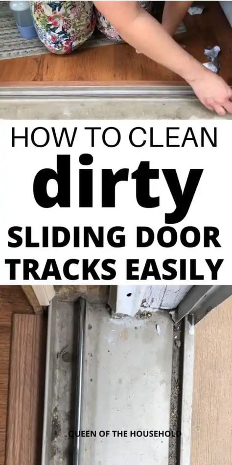 How to Clean Sliding Door Tracks (Step by Step Guide) - Queen of the Household Sliding Door Cleaning Hacks, Clean Sliding Glass Door Track, Cleaning Sliding Glass Door Track, Clean Sliding Door Track, Cleaning Sliding Door Tracks, How To Clean Sliding Glass Door Track, How To Clean Sliding Door Tracks, Ideas For Sliding Glass Doors, Sliding Glass Door Decor