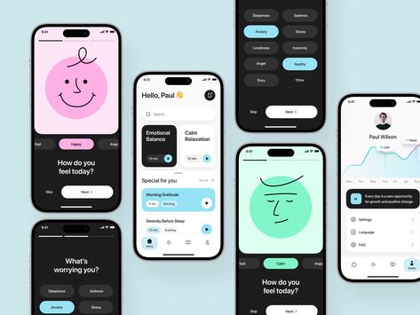 Self-care Mobile App Design Concept by Ronas IT | UI/UX Team Handwritten Logo Design, Ux Wireframe, To Do App, Ux Kits, Ui Ux 디자인, Ux Mobile, Mobile App Design Inspiration, App Layout, App Design Inspiration