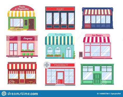 Store Facade, Buildings Modern, Shop Facade, Modern Store, Design Salon, Shop Illustration, Shop House Plans, Shop Front Design, Building Facade