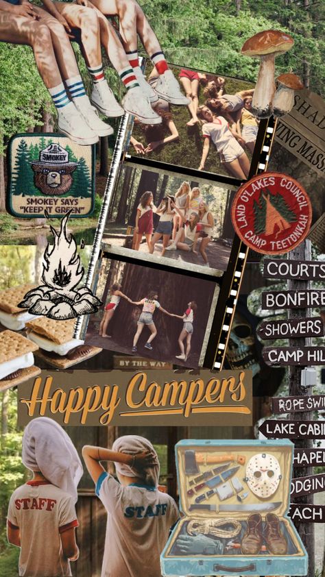 Summer Ween Wallpaper, 90s Aesthetic Wallpaper Vintage Retro, 70s Camp Aesthetic, Summer Ween Aesthetic, 80s Slasher Party, Camp Slasher Aesthetic, 70s Summer Camp Aesthetic, Camp Aesthetic Summer, Haunted Summer Camp Aesthetic