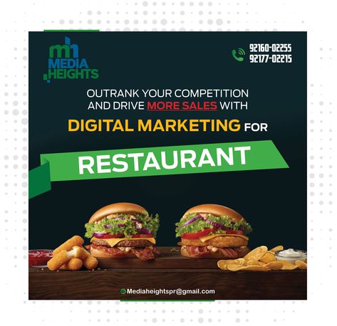 Digital marketing provides restaurants with an opportunity to increase their visibility and reach to potential customers. With the rise of social media platforms, search engines, and online directories, restaurants can now reach a larger audience through digital marketing channels. #restaurants #restaurantbranding #hotel #digitalmarketingtips #MEDIAHEIGHTS #digitalmarketingcompany #searchengineoptimization #content #instagrammarketing #advertisingagency #web #MEDIAHEIGHTSPRCOM #best #public #re Marketing Channels, Restaurant Poster, Digital Marketing Channels, Digital Branding, Hotel Branding, Sms Marketing, North India, Marketing Channel, Restaurant Branding