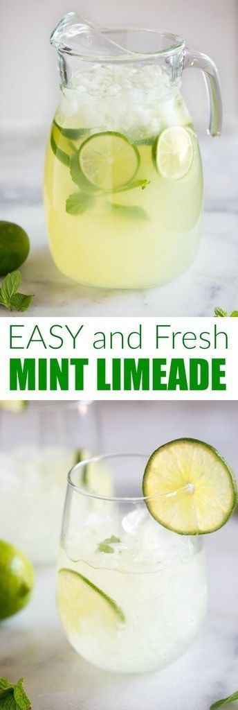 Mint Limeade Recipe, Mint Limeade, Fruit Drinks Recipes, Limeade Recipe, Mint Drink, Lime Recipes, Summertime Drinks, Mint Recipes, Fresh Drinks