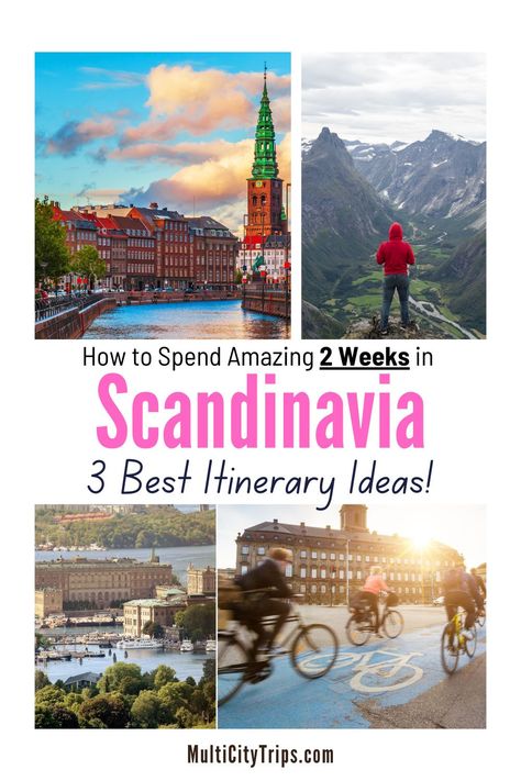 Known for its idyllic setting, Scandinavia is a region of Northern Europe that consists of Denmark, Sweden, and Norway. Going to any Scandinavia travel destinations is once in a lifetime experience, whether it be for your honeymoon, summer vacation, or even just a Scandinavia trip with the family. These three Scandinavia travel itinerary examples include the perfect amount of sightseeing, relaxing, and adventuring. Learn more about things you can do while on your vacation in Scandinavia now. Scandinavia Itinerary, Scandinavia Trip, Denmark Travel Guide, Norway Winter, Itinerary Ideas, Finland Travel, Denmark Travel, Road Trip Europe, Sweden Travel