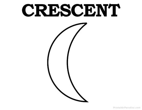 Printable Crescent Shape Crescent Shape Activities For Preschool, Shapes Preschool Printables, Fun Activities For Preschoolers, Shape Worksheets For Preschool, Shapes Lessons, Shape Coloring Pages, Shape Tracing Worksheets, Shape Activities Preschool, Shapes Kindergarten