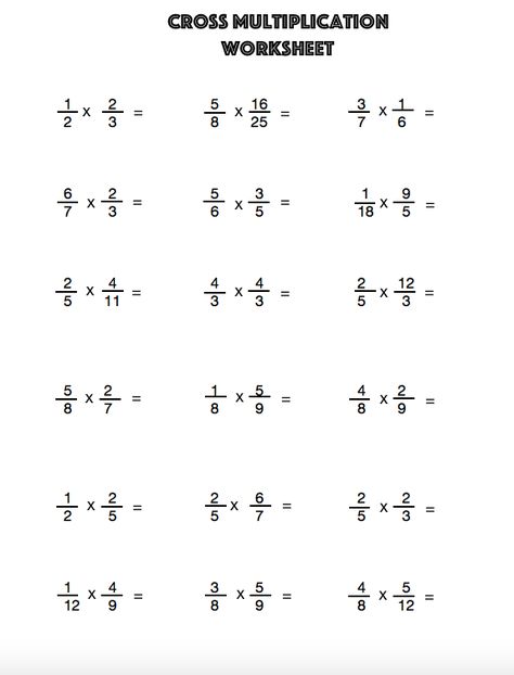 Cross Multiplying Fractions, Fraction Multiplication Worksheets, Cross Multiplication, Multiplication Of Fractions, Fraction Multiplication, Maths Tips, Dividing Fractions Worksheets, Multiplying Fractions Worksheets, Multiply Fractions