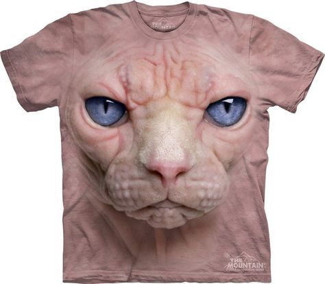 Hairless-Cat Shirt | The Only 9 Things In 2013 You'll Want On Your Body Chat Sphynx, Hairless Cats, Ugly Cat, Sphynx Cats, Hairless Cat, Big Face, Sphynx Cat, Cat Tee, Sphynx