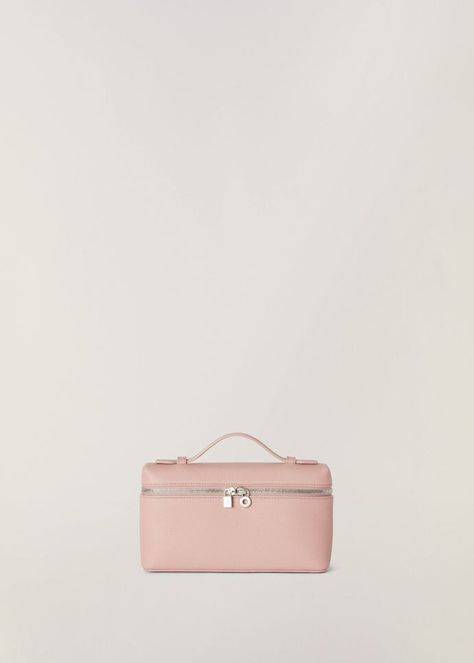 Extra Pocket L19 Pouch in Dyed Calfskin | Loro Piana Bags Online Shopping, Ostrich Leather, Loro Piana, Day Bag, Pouch Bag, Online Bags, Bags Shoes, White Bag, Pink Bag