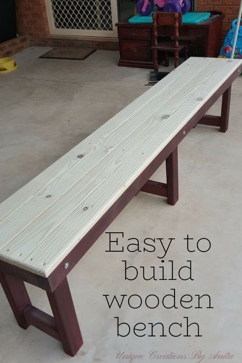 Easy Diy Wooden Bench, How To Make Bench Seating, Bench Seat Dimensions, Build A Dining Bench, How To Build Bench Seating, Diy Indoor Bench Seat, Easy Outdoor Bench, Wood Benches Indoor, Simple Outdoor Bench