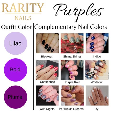 I have the cutest purple dress but what nail polish color should I wear? No fear here is a quick refrence Nail Polish For Purple Dress, What Color Nails With Purple Dress, Nail Color For Purple Dress, Nails That Go With Purple Dress, Nails For A Purple Dress, Nails With Purple Dress, Nails For Purple Dress, Deep Purple Nail Polish, Deep Purple Dress