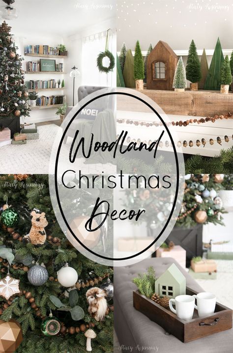 Woodland Christmas Decor #woodland #woodlandcreatures #christmasdecor #christmasideas #woodlandtheme #christmasvillage #christmasmantel Cabin In The Woods Christmas Decor, Woodland Christmas Tree Theme, Christmas Decor Woodland, Christmas Woodland Decor, Winter Woodland Christmas Tree, Woodland Tree Christmas, Woodland Christmas Tablescapes, Christmas Tree Themes Farmhouse, Diy Woodland Decor