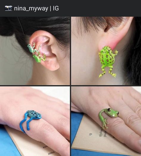 Expectations Vs Reality, Frog Jewelry, Weird Jewelry, Expectation Vs Reality, Hilarious Memes, Sum Up, Funky Jewelry, Cute Frogs, Funny Accessories