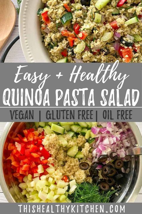 Quinoa Pasta Salad Recipes, Pasta And Quinoa Salad, Quinoa Pasta Salad, Pasta Salad Healthy, Potluck Food, Florida Recipes, Mediterranean Cooking, Classic Pasta Salad, Quinoa Pasta