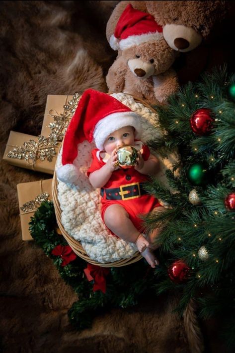 Holiday Baby Pictures, Baby Christmas Photoshoot, Baby Holiday Photos, Baby Christmas Photography, Newborn Christmas Photos, Portable Playpen, Christmas Baby Pictures, Christmas Portrait, Baby Christmas Photos