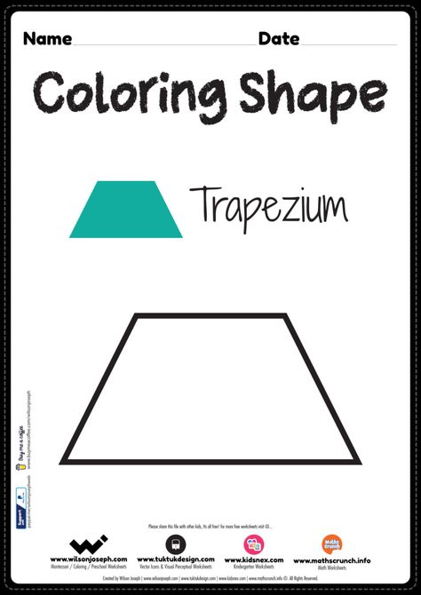 Trapezoid Worksheet Preschool, Safety Coloring Pages, Coloring Pages For Kindergarten, Trapezium Shape, Red Classroom, 1st Grade Reading Worksheets, Area Worksheets, Shape Worksheets For Preschool, Color Worksheets For Preschool