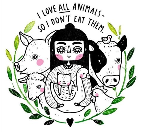 Vegan Tattoos, App Sketch, Vegetarian Quotes, Vegetarian Day, Vegan Art, Easy Vegan Recipes, Vegan Memes, Vegan Quotes, Animal Liberation