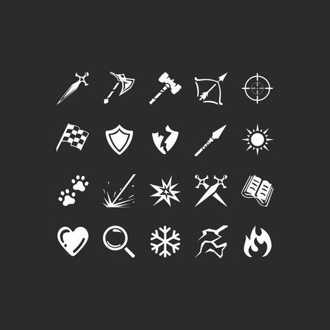 Vector Flat Game Icons Carte Harry Potter, Dnd Spell Cards, Game Icon Design, Ui Design Principles, Game Card Design, Typographic Logo Design, Game Icons, Vector Game, Page Layout Design