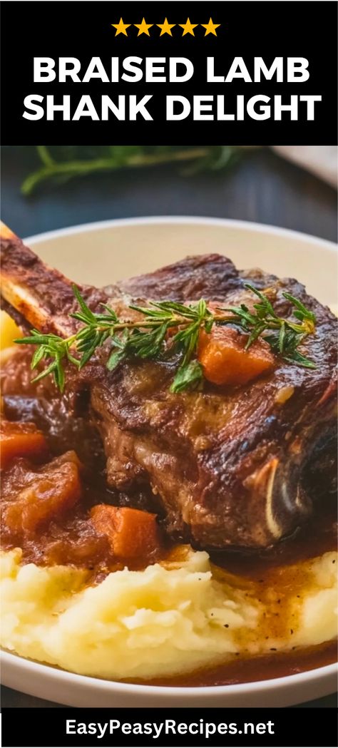 Looking for a cozy meal? Try these Italian braised lamb shanks that melt in your mouth! This simple, flavorful dish combines savory ingredients like garlic, herbs, and rich red wine. Perfect for Sunday family dinners or special occasions, this recipe will have everyone asking for seconds. Cooked slowly to perfection, these lamb shanks stand out with their tender texture and robust flavors. Serve them with creamy mashed potatoes or crusty bread to soak up the delicious sauce. It’s a comforting dish that spices up your weeknight meals! Italian Lamb Recipes, Persian Lamb Shank Recipe, Easy Lamb Shank Recipe, Braised Lamb Shanks Recipe, Lamb Shanks Recipe, Shanks Recipe, Italian Soups, Lamb Shank Recipe, Minced Beef Recipes