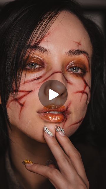 CAROL BARRAGANA on Instagram: "scar makeup 🩹  ib @theystella @thrhko   .  #makeup #sfx #creepy" How To Make Scars Makeup, Scar Sfx Makeup, Scar Makeup Halloween, Halloween Scar Makeup, Scar Makeup Look, Scars Makeup, Scar Makeup, Fun Office, Spooky Party