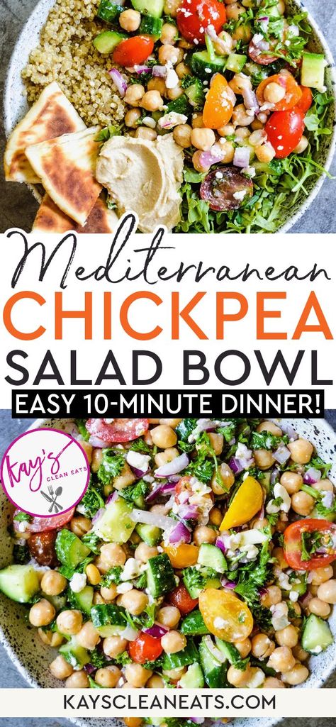 Meals In A Bowl, Mediterranean Bowl, Salad Bowl Recipes, Summer Pasta Dishes, Mediterranean Recipes Healthy, Power Bowl Recipe, Mediterranean Chickpea, Mediterranean Bowls, Mediterranean Diet Recipes Dinners