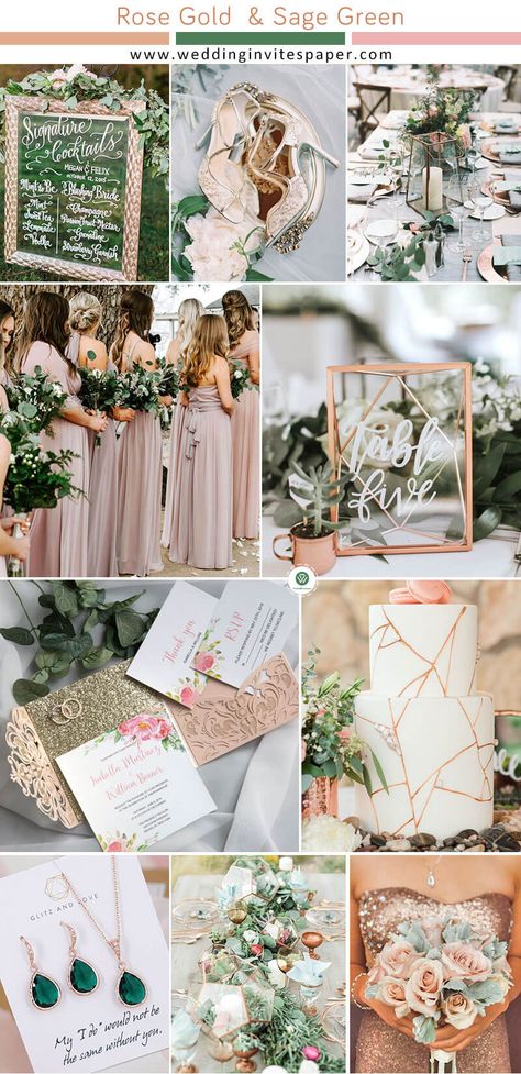 5 Amazing Rose Gold Wedding Color Ideas to Steal in 2020, rose gold and green weddings, garden weddings, romantic weddings. Summer weddings. Spring weddings. Fall weddings. Sage Green And Rose Gold Wedding Bouquet, Olive Green Pink And Gold Wedding, Rose Gold Sage Green Wedding Color Schemes, Rose Gold Sage Wedding, Rose Gold And Olive Green, Rose Gold Summer Wedding, Sage Green White And Rose Gold Wedding, Sage Green Blush Pink Rose Gold Wedding, Wedding Colors With Gold