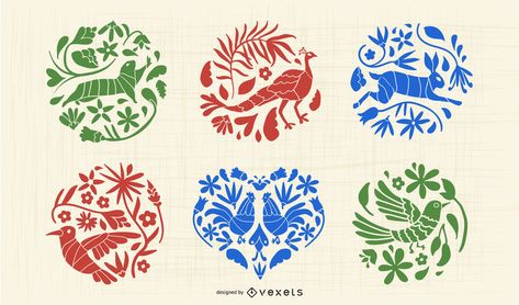 Mexican Otomi Animal Silhouette Set #AD , #ad, #SPONSORED, #Otomi, #Set, #Silhouette, #Mexican Otomi Tattoo, Mexican Art Traditional, Mexican Motifs, Mexican Patterns, Mexican Graphic Design, Otomi Art, Clay Workshop, Mexican Otomi, Mexican Pattern