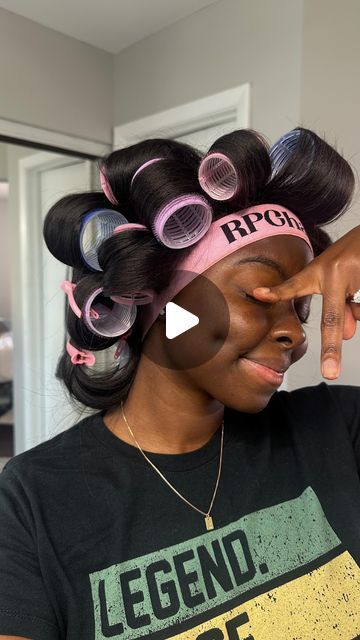 Roller Wrap Natural Hair, Rollerset Hairstyles For Black Women, Roller Placement Hair, Roller Set Natural Hair, Roller Set Hairstyles, Velcro Rollers, Heatless Curls, Roller Set, Black American