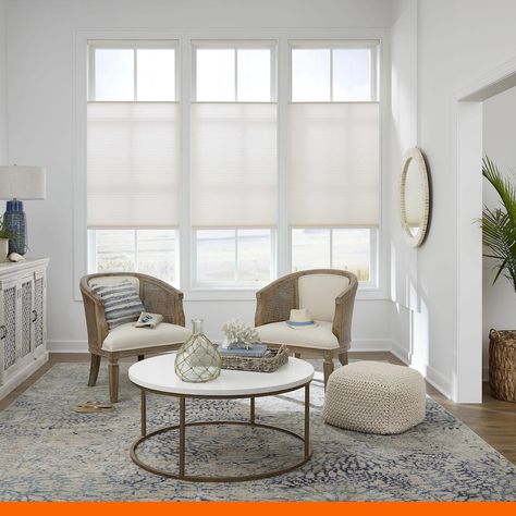 When considering blinds for your home, look no further than The Home Depot. Choose from a variety of materials including blinds, curtains, shades and more to find the perfect fit for any room in your house. Tap now to shop. Living Room Dining Room Combo, Cellular Shades, Stucco Homes, Dining Room Combo, Window Shades, Home Decorators Collection, Home Staging, Living Dining Room, Home Living Room