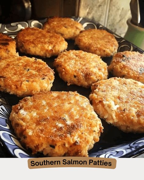 Southern Salmon Patties, Canned Salmon, Pecan Pie Bars, Southern Kitchens, Salmon Patties, Roasted Mushrooms, Deep South, Pantry Staples, Weeknight Dinners