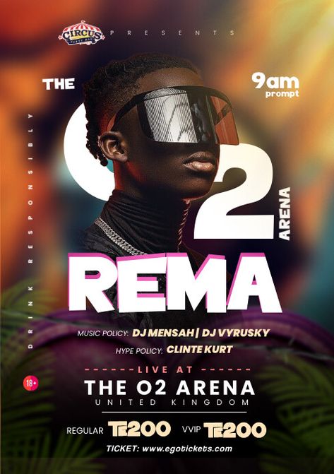 Rema Musical Concert Poster Musical Concert Poster, Rema Concert, Music Concert Poster, Live Music Poster, Music Concert Posters, Flyers Design, Kindle Book Cover, Concert Flyer, Party Flyers